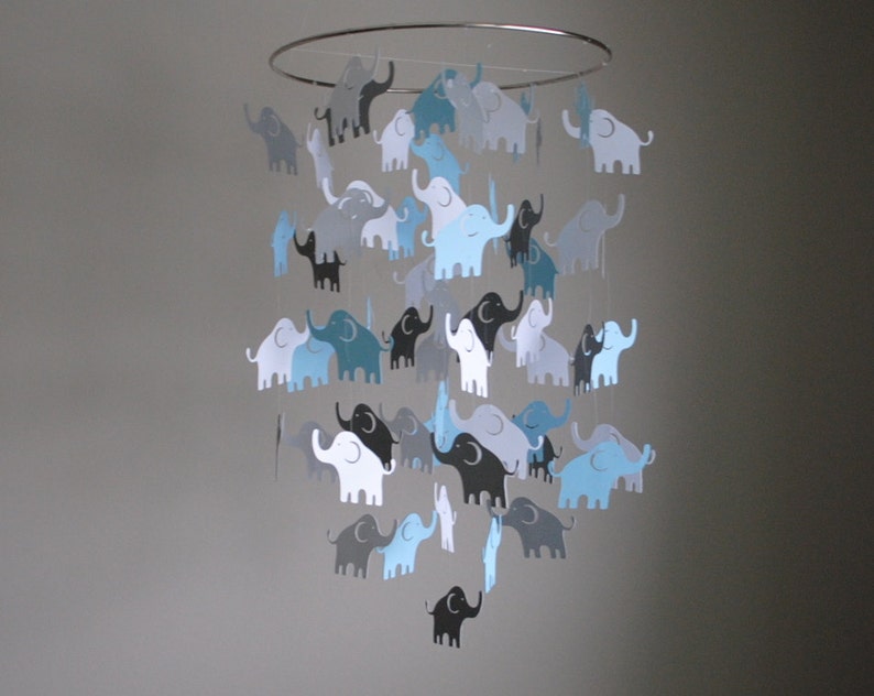 Elephant Mobile // Nursery Mobile Choose Your Colors image 4