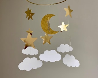 Stars Clouds and Moon-mobiel // Kindermobiel - kindermobiel *KLAAR VOOR VERZENDING*