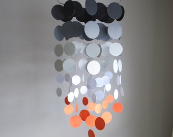 Gray/White/Orange Chandelier Mobile// Nursery Mobile - Choose Your Colors