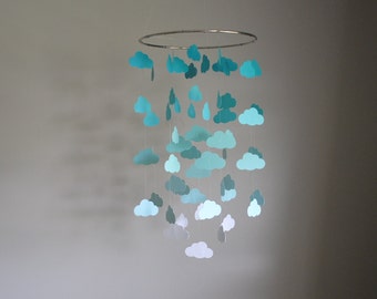 Teal/Turquoise/Aqua Clouds Mobile // Nursery Mobile - Choose Your Colors