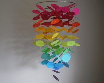 Rainbow Ombre Circle Dot Mobile // Baby Mobile