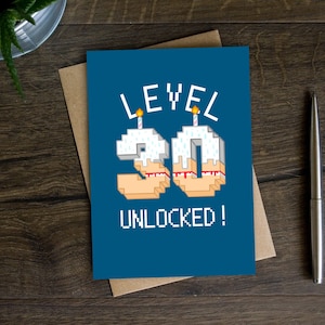 30. Geburtstagskarte für ihn, Level freigeschaltet Geburtstagskarte, Meilensteinalterskarte für Gamer, Gaming Karte für Sie, Bruder, Schwester, Freund, Sohn
