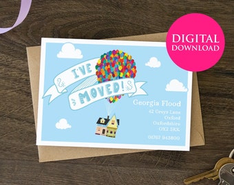 Personalised I've Moved Postcard, DIGITAL DOWNLOAD, New Home, New Flat, New Apartment, Moving Announcement, New Address, Change of Address