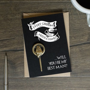 Will You Be My Best Man Card, Groomsman Proposal, Wedding, Hand of the King Pin, Best Man To Be, Future Best Man, Best Man Ask, Nerd, Geek