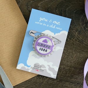 Grape Soda Pin, Birthday Gift for Her, Anniversary Present for Boyfriend, Husband, Wedding Gift for Groom, Ellie Badge, Bridesmaid, Friend
