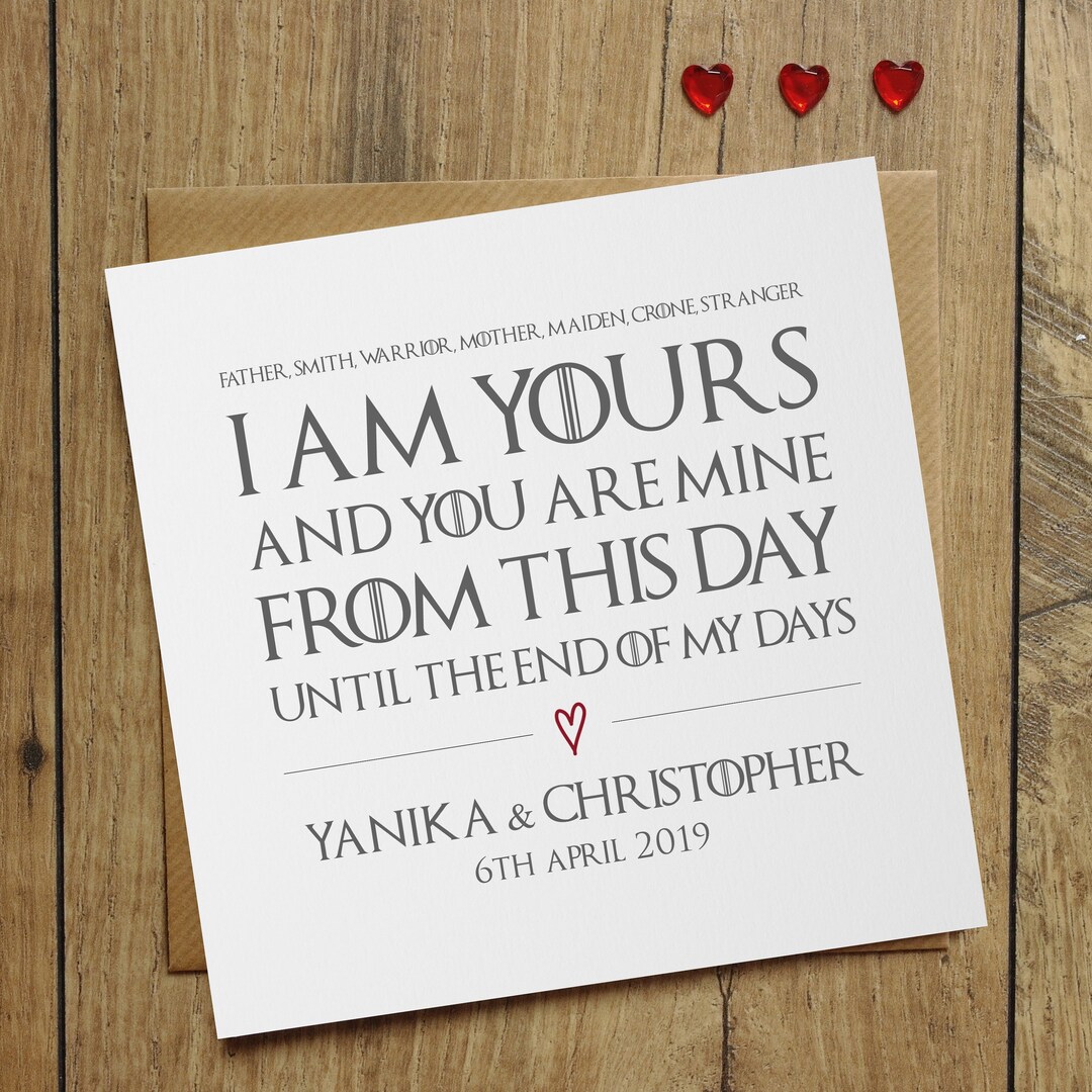 Personalised Wedding Card, Husband and Wife, Mr & Mrs, TV Show Wedding