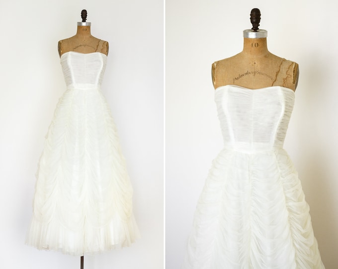 Vintage 1950s Strapless Wedding Dress 1960s Princess Ball - Etsy