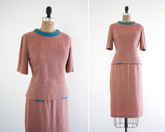 vintage 1960s pink suit | 60s womens set | 1960s p