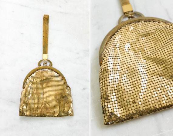 antique gold mesh purse
