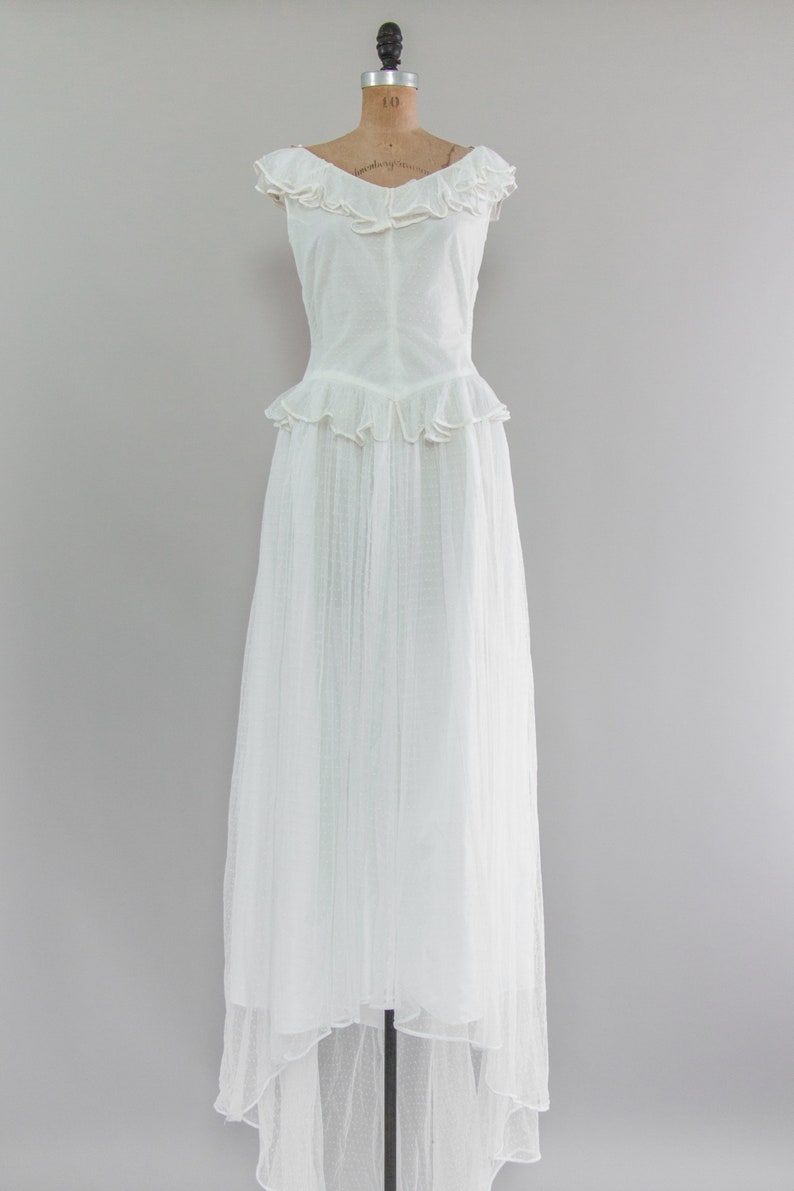 Vintage 1940s wedding dress 1950s swiss dot wedding dress | Etsy