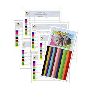 Puppy Charts and Puppy ID Bands, Set, 8 Inch size