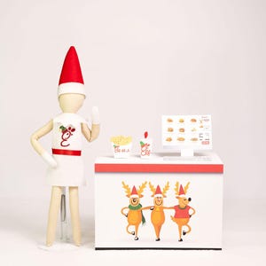 Elfen-Fill-A Imbissaufsteller, Puppenkostüm, Elfenkleidung, Weihnachtself, Ferienelfe, Elfenzubehör und Requisiten, jedes einzelne Stück