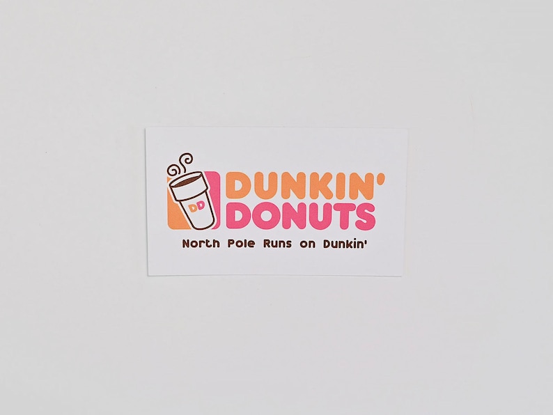 Dunkin Donuts Elfen Display Prop, Puppenkostüm, Elfenkleidung, Weihnachtself, Regal für Ihre Urlaubself, Elfenaccessoires und Requisiten Sign