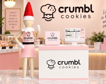 Crumble Cookie Elf Display Prop, Doll Costume, Elf clothes, Christmas Elf, Shelf your Holiday Elf, Elf Accessories and Props