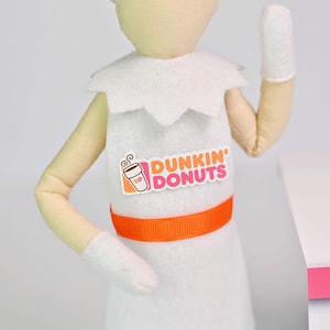 Dunkin Donuts Elfen Display Prop, Puppenkostüm, Elfenkleidung, Weihnachtself, Regal für Ihre Urlaubself, Elfenaccessoires und Requisiten Apron