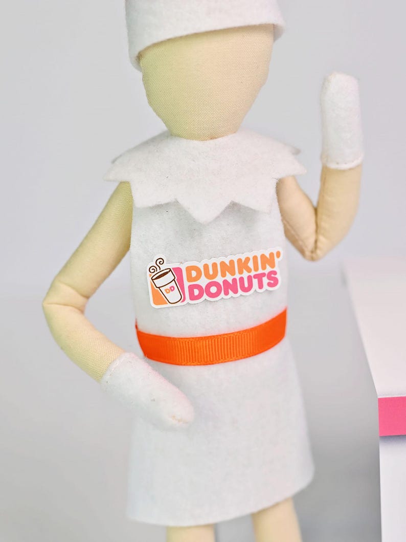 Dunkin Donuts Elfen Display Prop, Puppenkostüm, Elfenkleidung, Weihnachtself, Regal für Ihre Urlaubself, Elfenaccessoires und Requisiten Apron