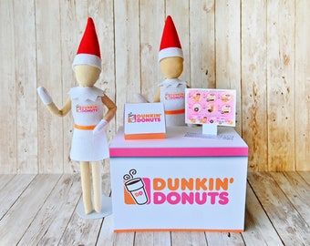 Dunkin Donuts Elf Display Prop, Doll Costume, Elf clothes, Christmas Elf, Shelf your Holiday Elf, Elf Accessories and Props