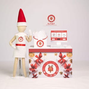 Caja de Elfget, accesorio de exhibición de elfo, disfraz de muñeca, ropa de elfo, elfo navideño, elfo explorador, guarda tu elfo navideño, accesorios y utilería de elfo