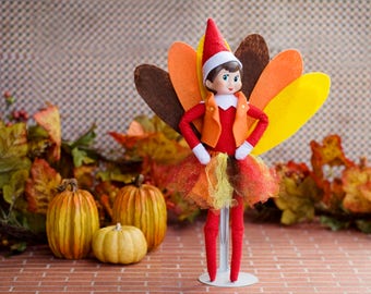 Elf Thanksgiving Turkey outfit, Elf / Clothes / Accessories / clothing / Shelf/Christmas/ Doll clothing