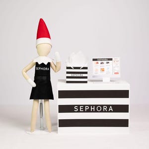Sephora Display Prop, Doll Costume, Elf clothes, Christmas Elf, Holiday Elf, Elf Accessories and Props, beauty-themed prop, makeup glamour