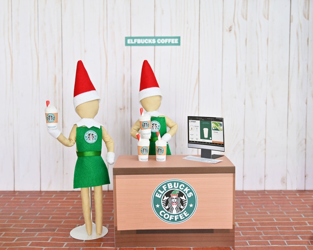 Elf Bucks Coffee Shop Display Prop, Doll Costume, Elf Clothes ...