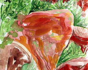 Jemez Red Rocks New Mexico Watercolor Sketch