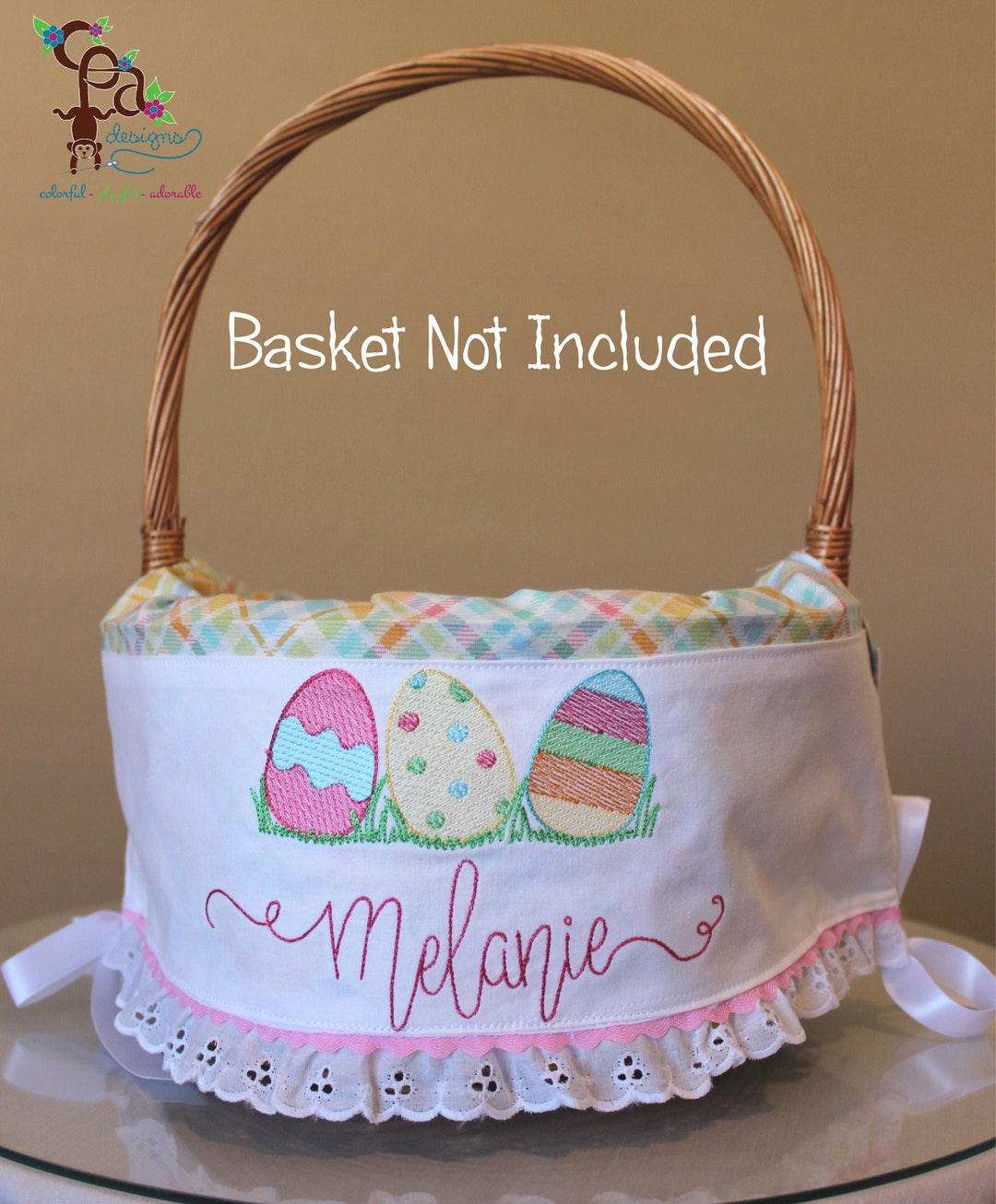 Easter Basket Liners BASKET NOT INCLUDED Personalized Basket Liners