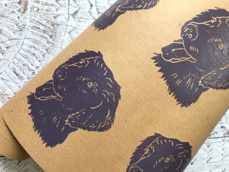 Dog gift wrap, dog lovers, Labrador gift wrap, Labrador, dog paper, purple paper, birthday paper, birthday gift wrap, dogs, dog, linocut image 5