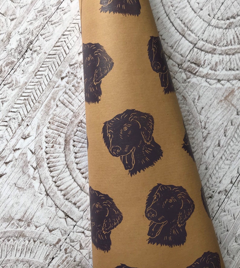 Dog gift wrap, dog lovers, Labrador gift wrap, Labrador, dog paper, purple paper, birthday paper, birthday gift wrap, dogs, dog, linocut image 6