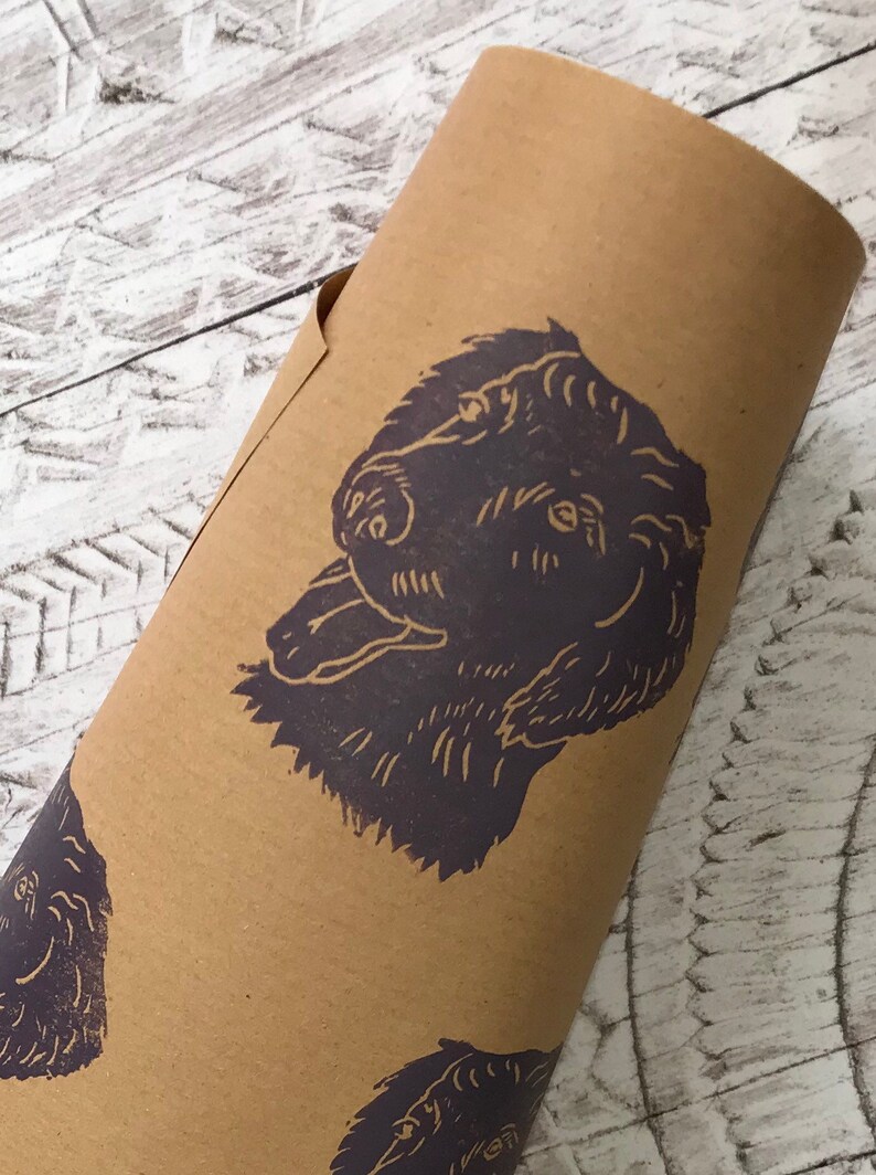 Dog gift wrap, dog lovers, Labrador gift wrap, Labrador, dog paper, purple paper, birthday paper, birthday gift wrap, dogs, dog, linocut image 2