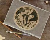 Hand printed Badger Notebook Cover