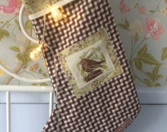 Hand Printed Christmas Stocking