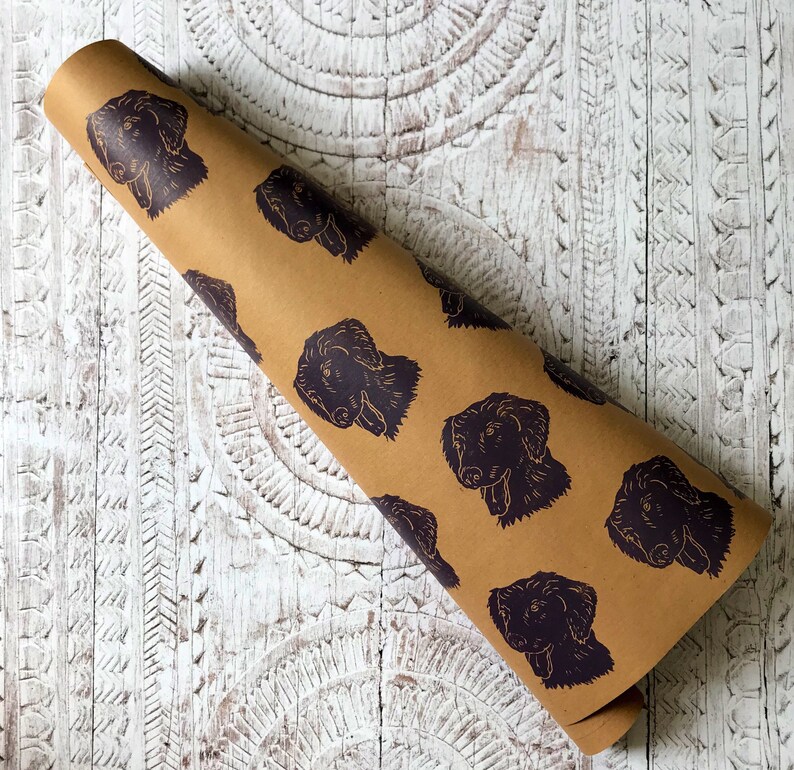 Dog gift wrap, dog lovers, Labrador gift wrap, Labrador, dog paper, purple paper, birthday paper, birthday gift wrap, dogs, dog, linocut image 1