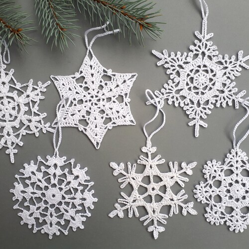 Crochet Baubles Christmas tree Decoration Hanging ornaments 1 set of10 Snowflake 