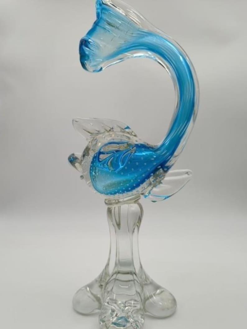 Picture of Blue Fish, Murano Fine Art Glass Sculpture, Vintage - Etsy