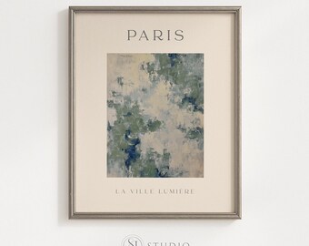 Digitale download abstracte Parijse muurkunstprint voor elegant interieur