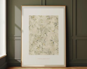 Digital Download Mediterranean Botanical Triptych Wall Art Neutral Dining Room Decor