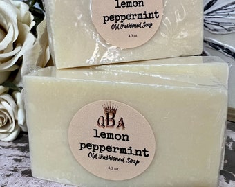 LEMON PEPPERMINT || Old Fashioned Cold Process Soap