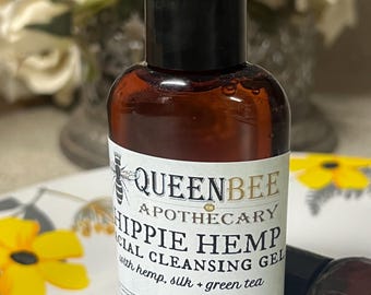 Hippie Hemp Face Cleansing Gel - with Hemp, Silk + Green Tea