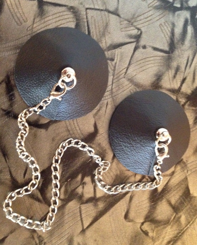 Leather Pasties With Chain Detail