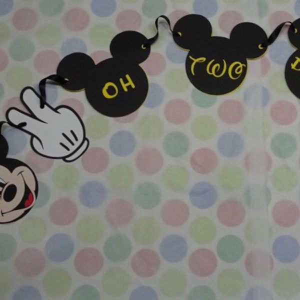 Mickey Mouse Birthday Party Banner - Oh Twodles Banner - Mickey Mouse Party Banner - Mickey Mouse Clubhouse Birthday Party Decoration