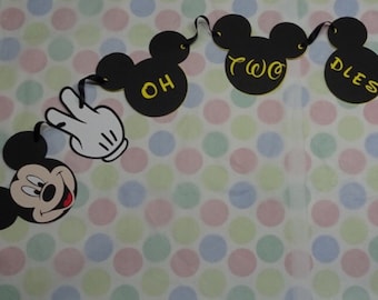 Baner urodzinowy Myszki Miki „Oh Twodles” – dekoracja na imprezę