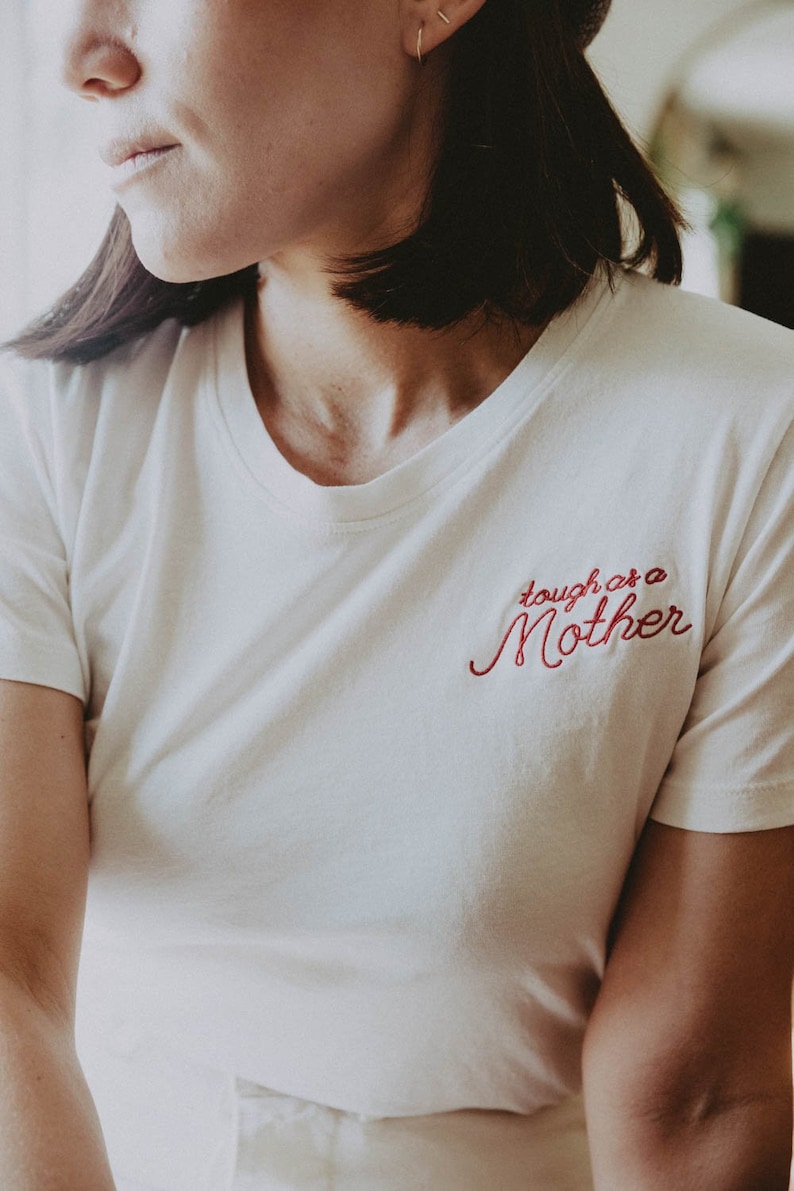 The ORIGINAL Tough as a Mother White, Fitted Crewneck image 2