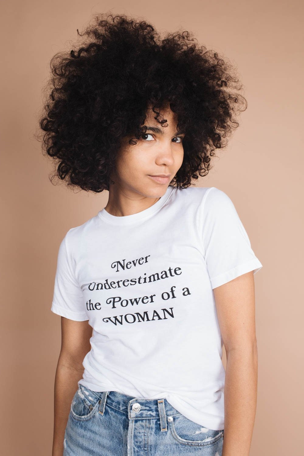 Never Underestimate the Power of a Woman t-shirt, by The Bee & The Fox