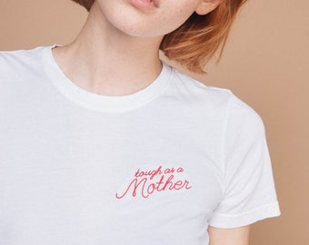 The ORIGINAL Tough as a Mother | White, Fitted Crewneck