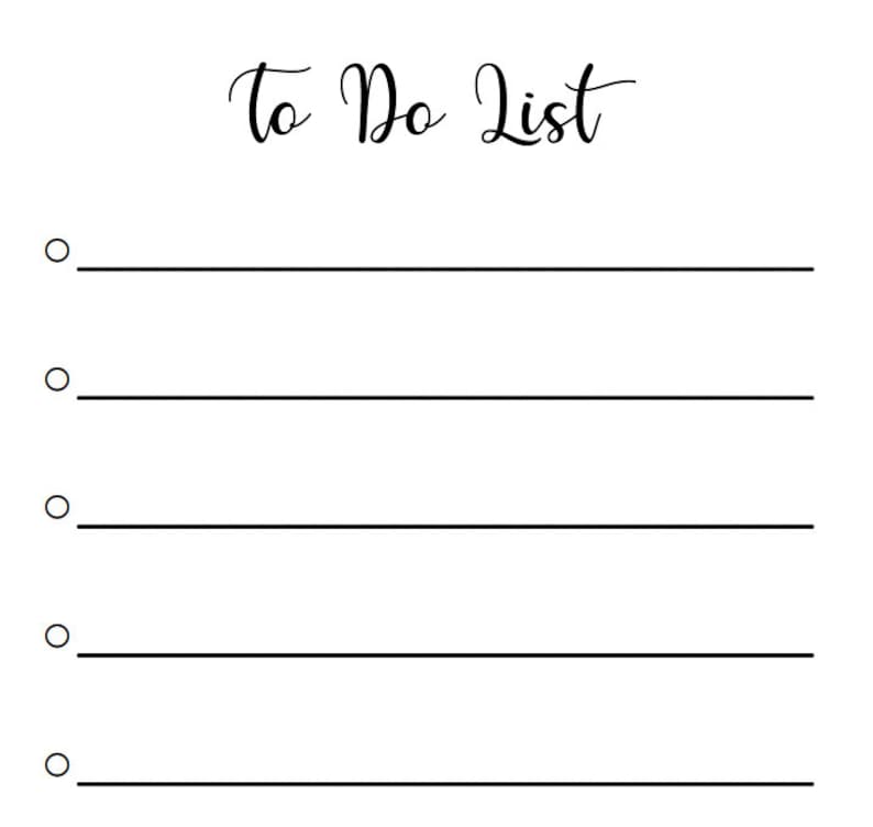 Simple to do list pdf etsy