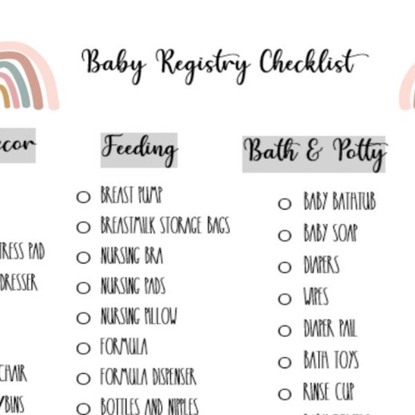 Simple Baby Registry Checklist