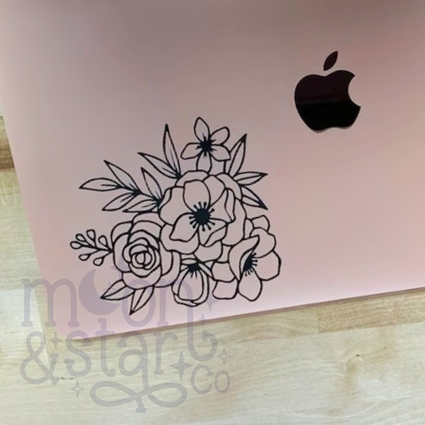 Flower Bunch (S1), Flower Decal, Flower Sticker, Floral Decal, Floral Sticker, Laptop Stickers, Laptop Decal, Macbook Decal, Car Decal,Decal