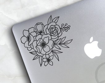 Laptop Decal Flower Etsy