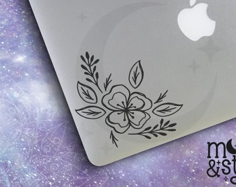 Floral Corner, Flower Decal, Flower Sticker, Floral Decal, Floral Sticker, Laptop Stickers, Laptop Decal, Macbook Decal, Car Decal, Decal